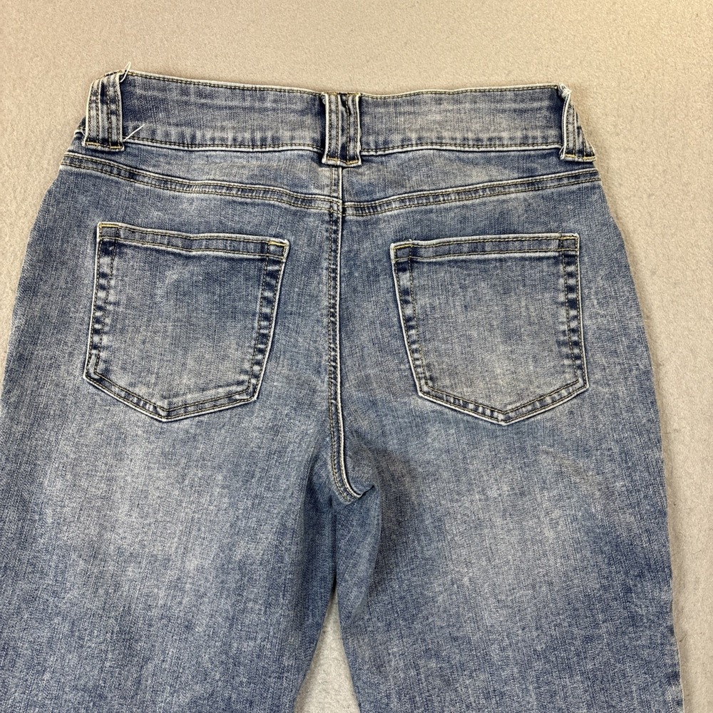 Maurice Cropped Jean Capri Pants Denim Slant Pockets Size 12 - Picture 5 of 9